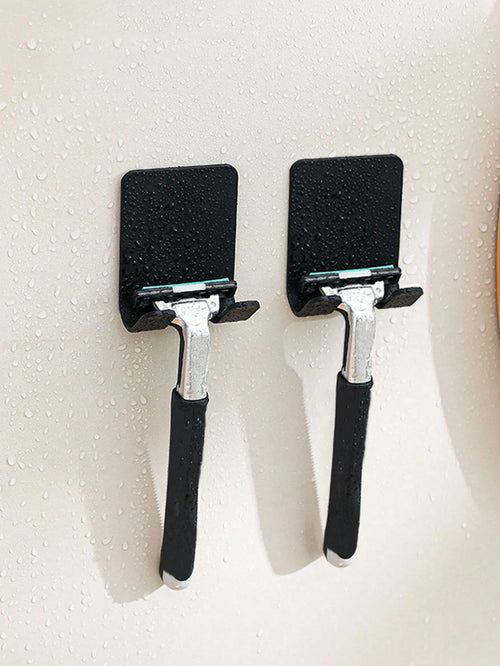 1pc Punch-Free Plastic Shaver Hook, Multifunctional Adhesive Wall Hanger For Clothes, Bags, Power Cords, Etc. In Bathroom Home Bathroom Decor Fall Decor Back To School