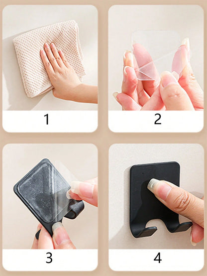 1pc Punch-Free Plastic Shaver Hook, Multifunctional Adhesive Wall Hanger For Clothes, Bags, Power Cords, Etc. In Bathroom Home Bathroom Decor Fall Decor Back To School