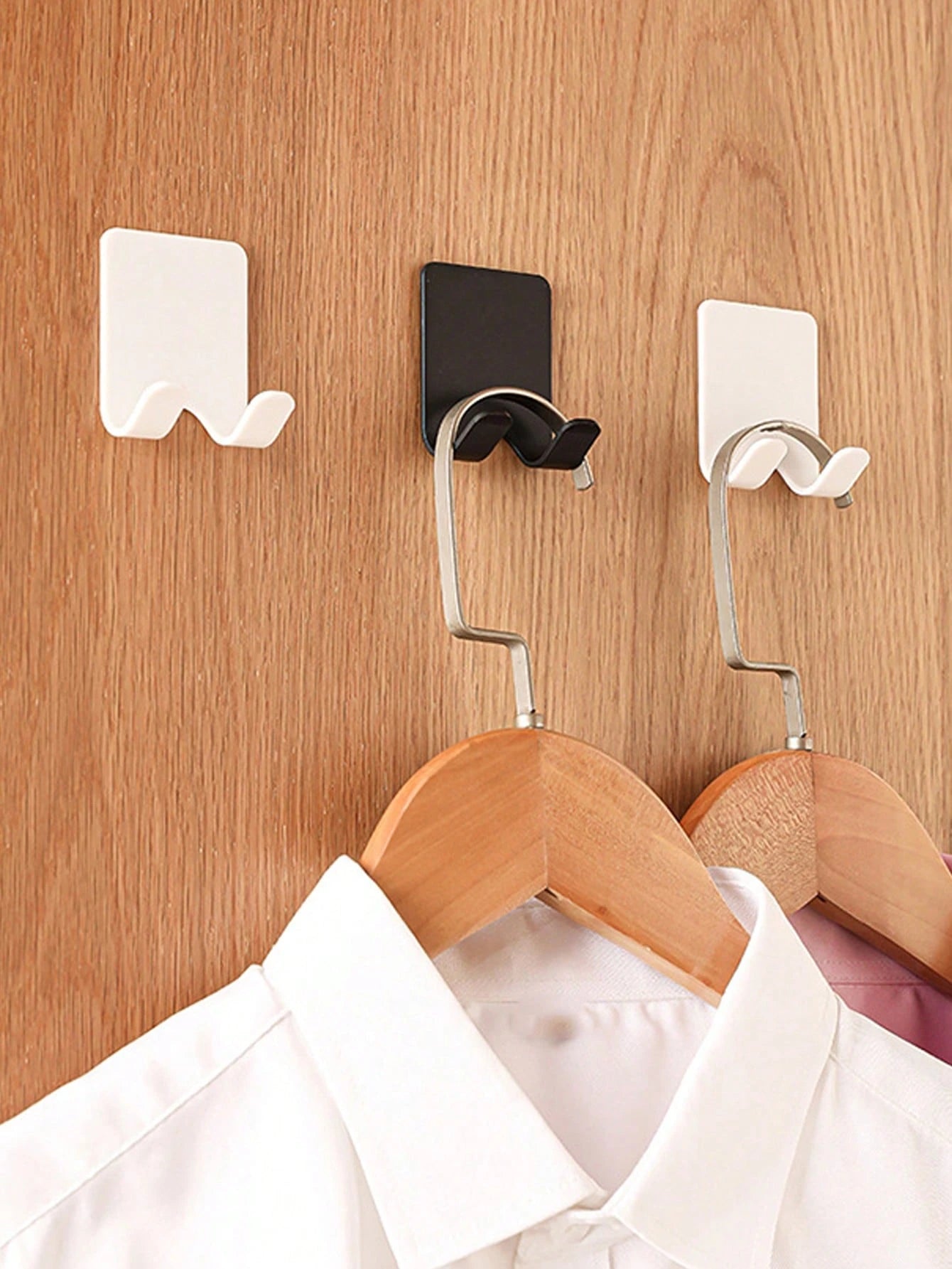 1pc Punch-Free Plastic Shaver Hook, Multifunctional Adhesive Wall Hanger For Clothes, Bags, Power Cords, Etc. In Bathroom Home Bathroom Decor Fall Decor Back To School