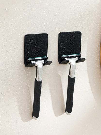 1pc Punch-Free Plastic Shaver Hook, Multifunctional Adhesive Wall Hanger For Clothes, Bags, Power Cords, Etc. In Bathroom Home Bathroom Decor Fall Decor Back To School