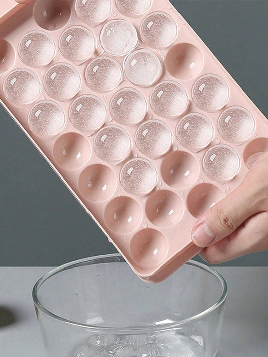1pc Random Size Ice Cube Tray With Lid (Small/Medium/Large), Refrigerator Ice Cube Mold, Mini Round Ice Ball Maker Mold, Fits Tea, Coffee Back To School