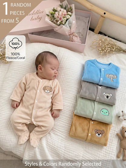 [1pc Randomly Selected]Newborn Knitted Comfortable Soft Footed Cute Halloween Home Wear, Best Gift For Newborns