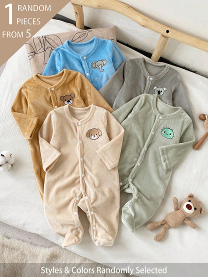 [1pc Randomly Selected]Newborn Knitted Comfortable Soft Footed Cute Halloween Home Wear, Best Gift For Newborns