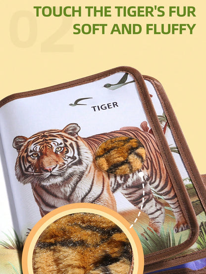 1pc Realistic Animal Touch And Feel Book, Cartoon Panda Untearable Cloth Book, Educational Cognition Picture Book, Early Learning Toy For Baby Boys And Girls, Christmas Halloween Thanksgiving Birthday