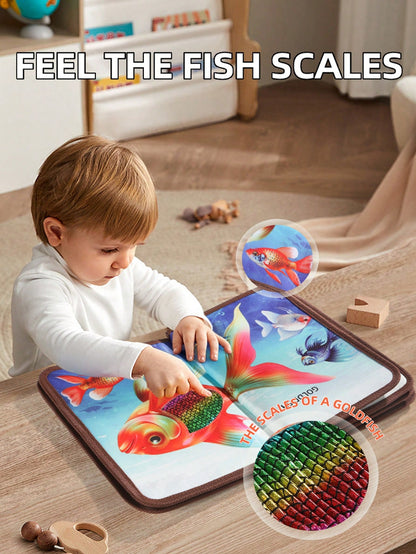 1pc Realistic Animal Touch And Feel Book, Cartoon Panda Untearable Cloth Book, Educational Cognition Picture Book, Early Learning Toy For Baby Boys And Girls, Christmas Halloween Thanksgiving Birthday