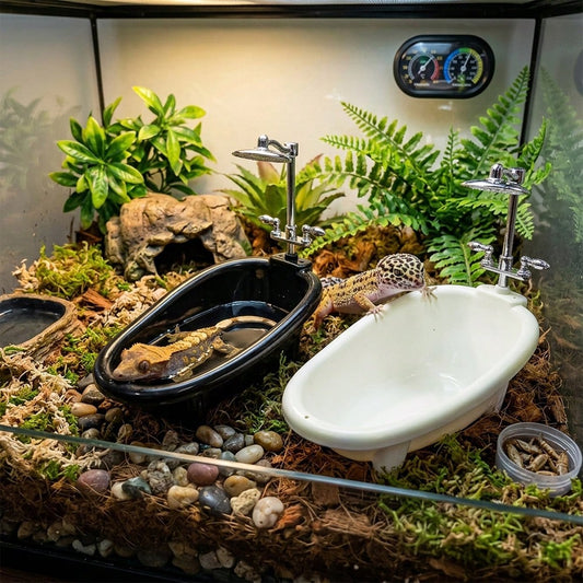 1pc Realistic Reptile & Small Pet Bath Tub, Suitable For Hamsters, Lizards, Turtles, Parrots And Birds, Aquarium And Cage Decor And Cleaning Accessory