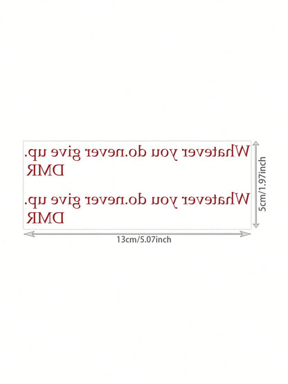 1pc Red Double Line Inspirational English Quote Horizontal Stripe Temporary Tattoo Sticker, Realistic Tattoo Design, Suitable For Daily Wear, Bachelorette Party Favors, Music Festivals, Gaming, Gradua