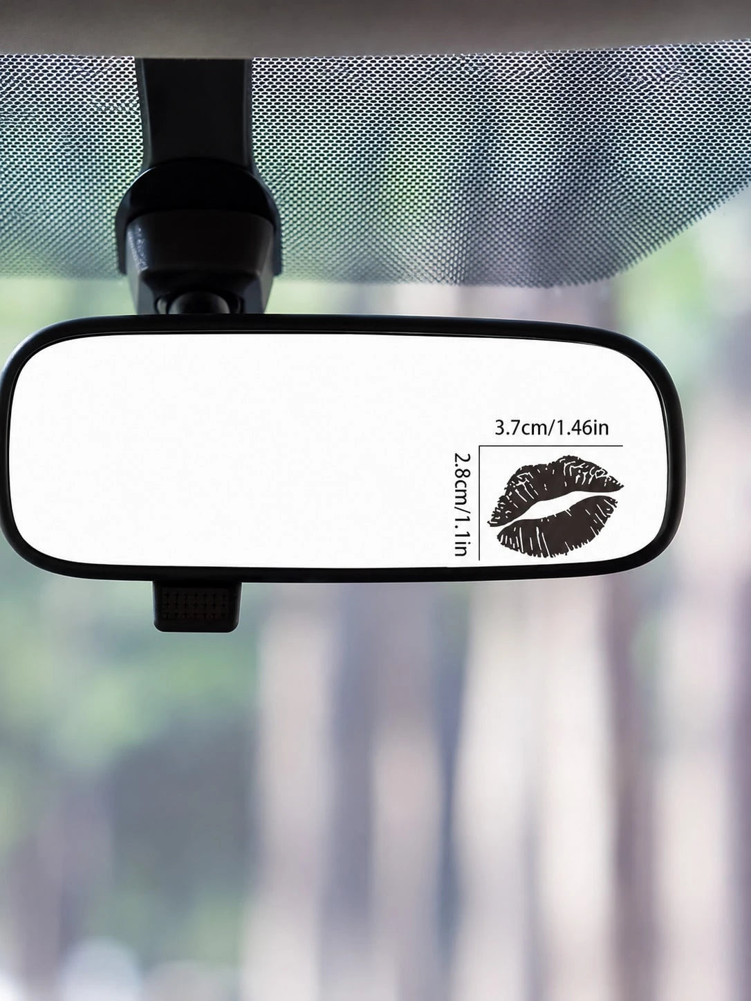 1pc Red Lips Design, Fantasy Cartoon Theme, Self-Adhesive Rearview Mirror Sticker, Glossy Surface, Irregular Shape, Suitable For Car, Motorcycle, Laptop, And Glass Surface Decoration