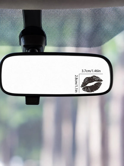 1pc Red Lips Design, Fantasy Cartoon Theme, Self-Adhesive Rearview Mirror Sticker, Glossy Surface, Irregular Shape, Suitable For Car, Motorcycle, Laptop, And Glass Surface Decoration