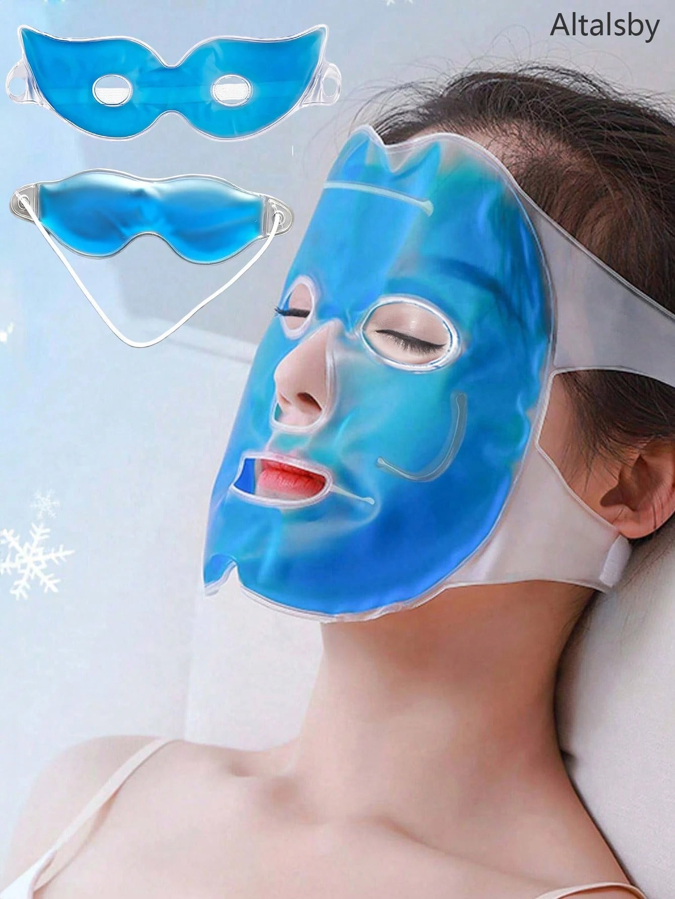 1pc Reusable Cooling Face Mask, Soothing Gel Face Mask, Relieves Fatigue, Aids Sleep, Suitable For Daily Use, Gel Ice Pack Eye Mask, Cooling Ice Pack Eye Mask/Face Mask