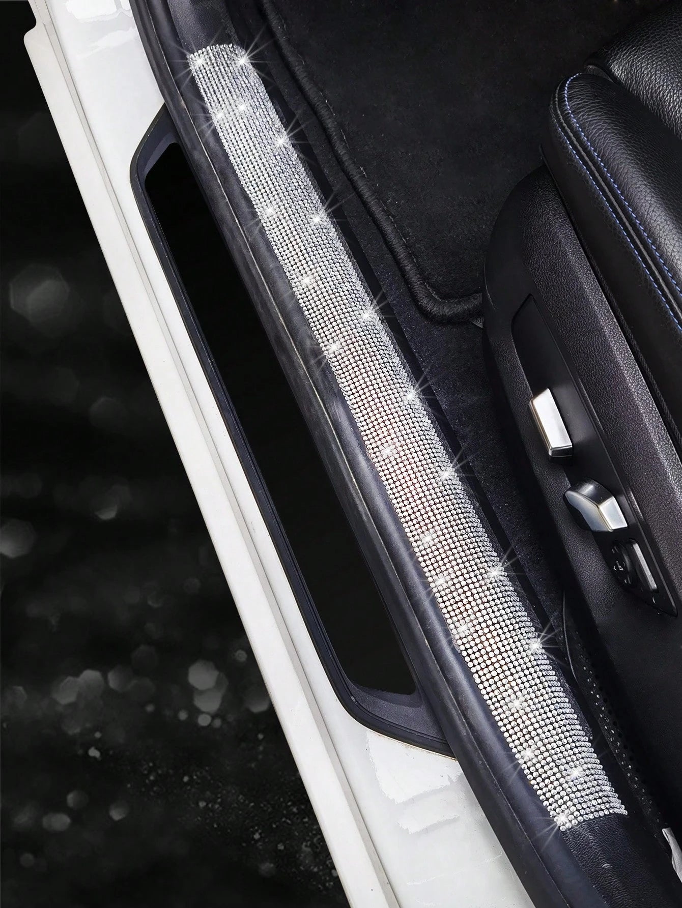 1pc Rhinestone Decorated Car Door Sill Protector