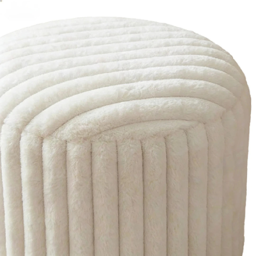 1pc Round Footstool Cover, Fashionable Minimalist Solid Color Velvet Footrest Slipcover, Removable & Washable, Thickened Anti-Dust Anti-Slip, Suitable For Bedroom Living Room, Without Filler