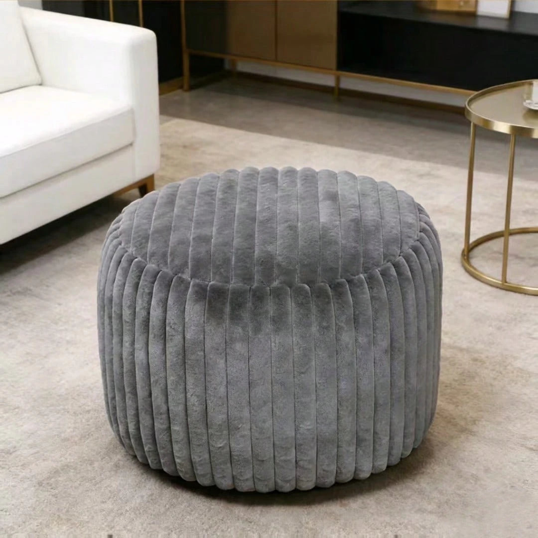1pc Round Footstool Cover, Fashionable Minimalist Solid Color Velvet Footrest Slipcover, Removable & Washable, Thickened Anti-Dust Anti-Slip, Suitable For Bedroom Living Room, Without Filler
