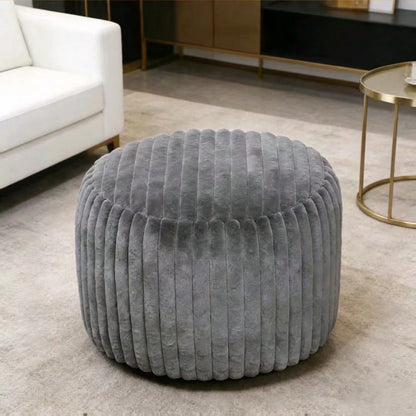 1pc Round Footstool Cover, Fashionable Minimalist Solid Color Velvet Footrest Slipcover, Removable & Washable, Thickened Anti-Dust Anti-Slip, Suitable For Bedroom Living Room, Without Filler