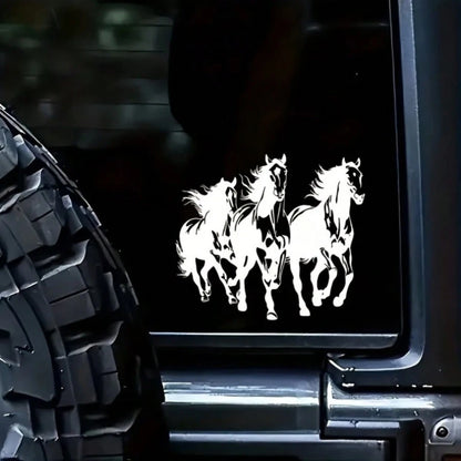 1pc Running Black And White Horse Vinyl Decal Sticker, Premium Waterproof Sticker For Car, Motorcycle, Truck, Laptop, Adds Irresistible Charm! Smooth Sticker For Bumper, Toilet, Wall