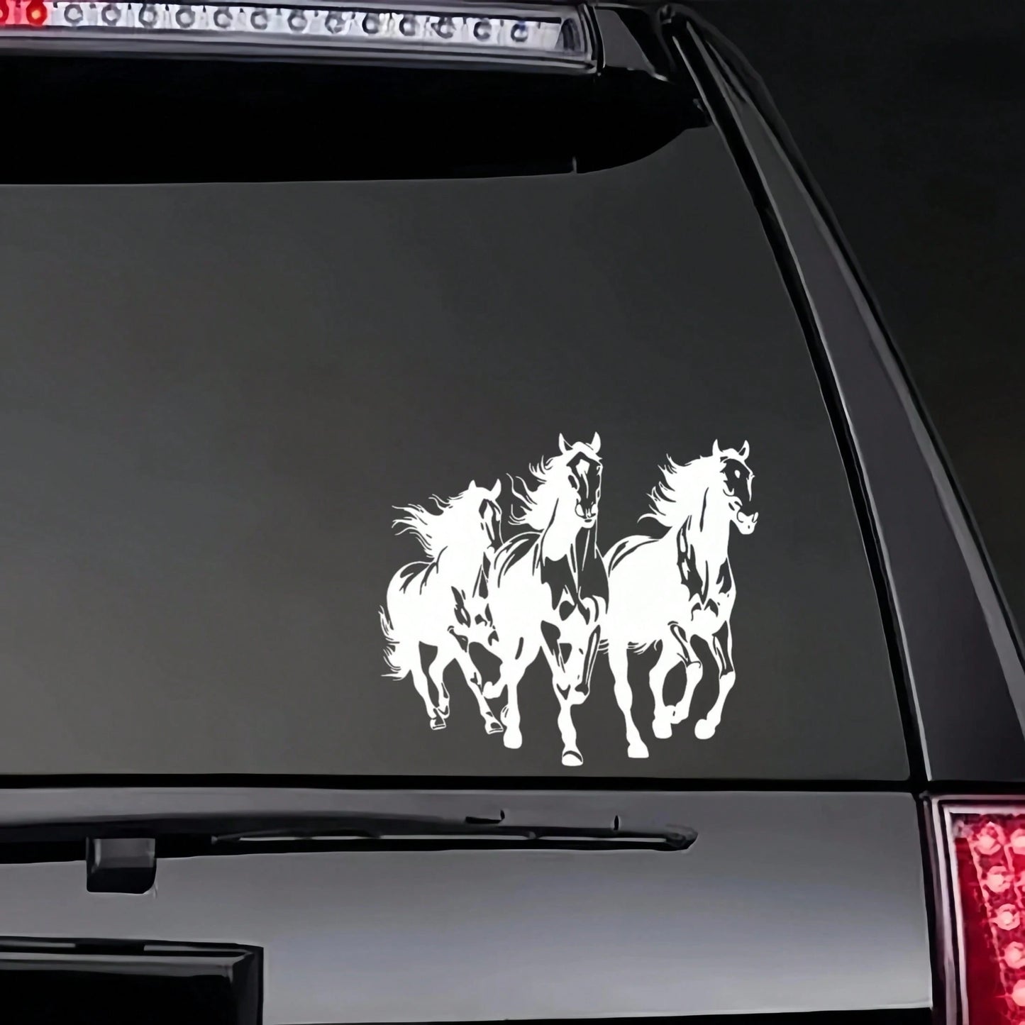 1pc Running Black And White Horse Vinyl Decal Sticker, Premium Waterproof Sticker For Car, Motorcycle, Truck, Laptop, Adds Irresistible Charm! Smooth Sticker For Bumper, Toilet, Wall