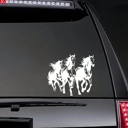 1pc Running Black And White Horse Vinyl Decal Sticker, Premium Waterproof Sticker For Car, Motorcycle, Truck, Laptop, Adds Irresistible Charm! Smooth Sticker For Bumper, Toilet, Wall