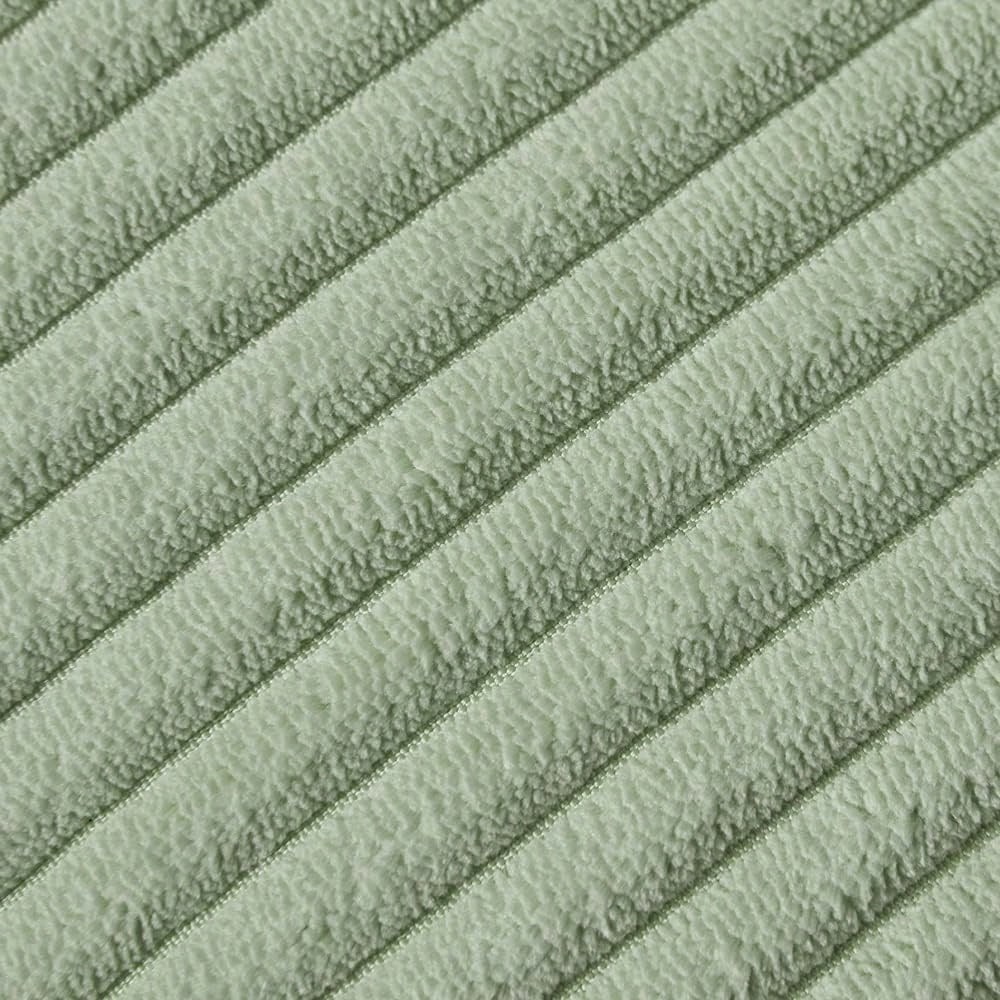 1pc Sage Green Decorative Throw Pillow Covers With Pom-Poms, Soft Corduroy Solid Square Cushion Cases Set For Couch Sofa Bedroom Car Living Room