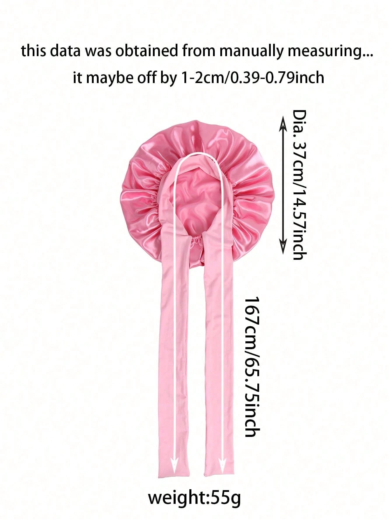 1pc Satin Bow Elastic Lightweight Shower Cap, Solid Color, Suitable For Women And Girls, Black, Valentine's Day Gift Sleep Cap