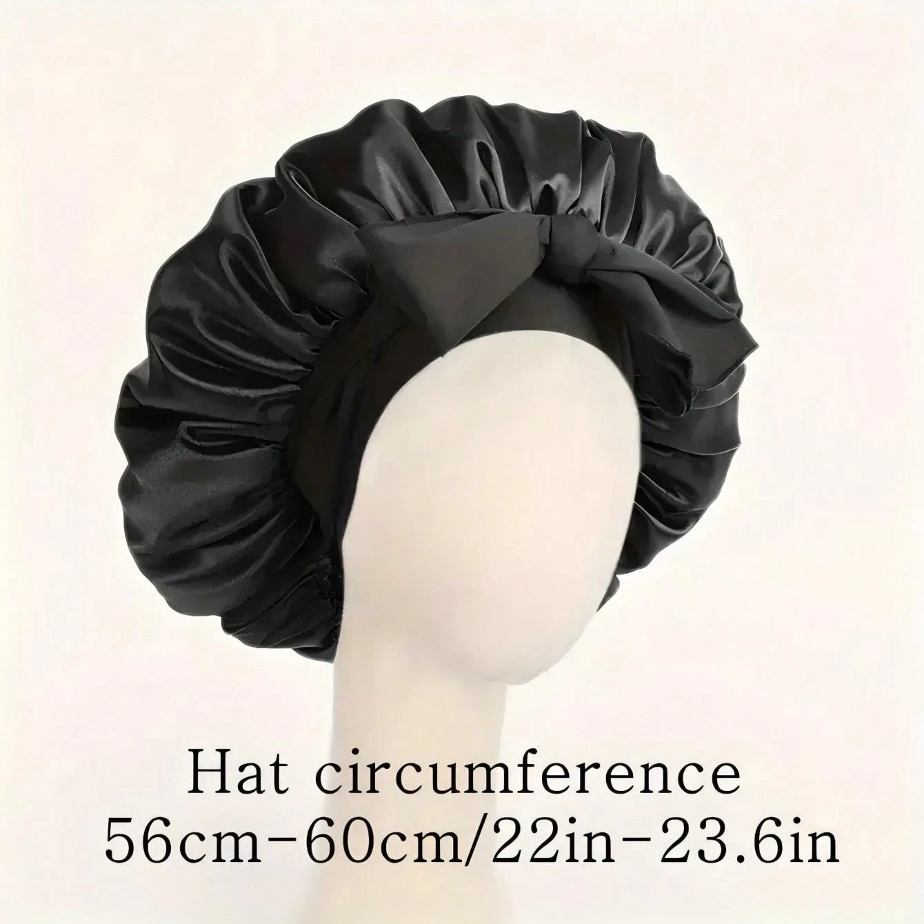 1pc Satin Sleep Cap With Adjustable Bow Tie- Lightweight, For Curly/Braided/Natural Hair, Available In Multiple Colors, Nighttime Hair Care, Soft And Close Fit For Hair, Hair Accessories