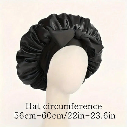 1pc Satin Sleep Cap With Adjustable Bow Tie- Lightweight, For Curly/Braided/Natural Hair, Available In Multiple Colors, Nighttime Hair Care, Soft And Close Fit For Hair, Hair Accessories