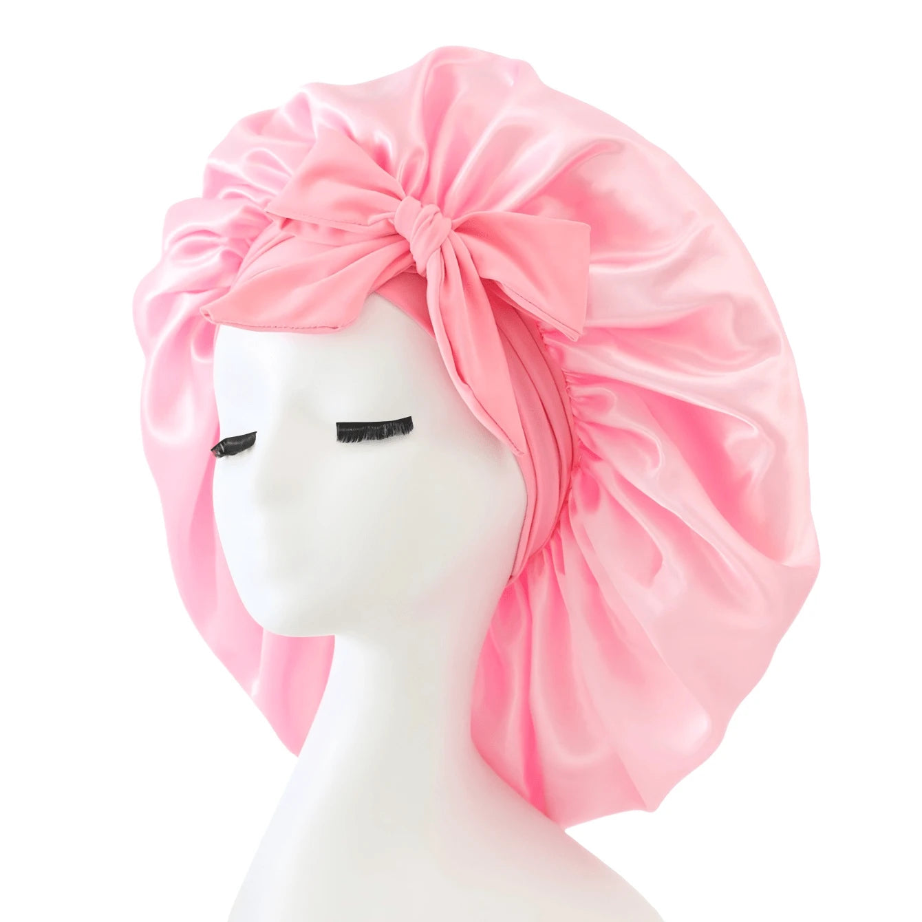 1pc Satin Sleep Cap With Adjustable Bow Tie- Lightweight, For Curly/Braided/Natural Hair, Available In Multiple Colors, Nighttime Hair Care, Soft And Close Fit For Hair, Hair Accessories