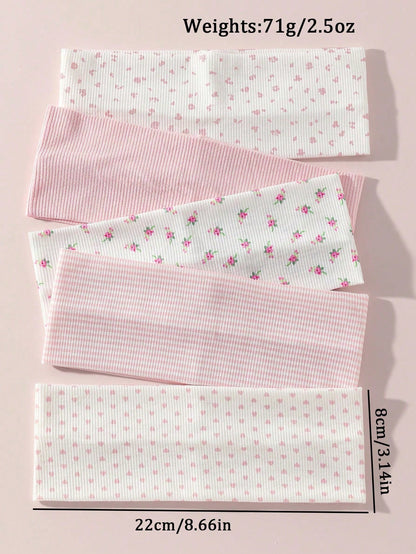 1pc/Set Fashion Women's Soft Non-Slip Headband With Bow, Stripes, Heart, Floral Print, Elastic Yoga Sports Hair Accessory, Suitable For Daily Wear, Winter Scarf Women's Headwrap, Soft Headband Women's
