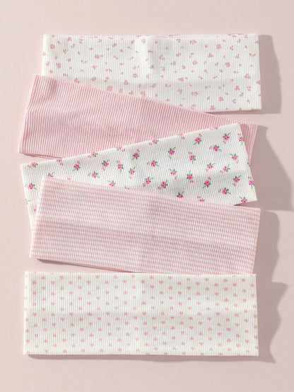 1pc/Set Fashion Women's Soft Non-Slip Headband With Bow, Stripes, Heart, Floral Print, Elastic Yoga Sports Hair Accessory, Suitable For Daily Wear, Winter Scarf Women's Headwrap, Soft Headband Women's