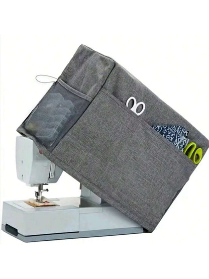 1pc Sewing Machine Cover,Dustproof & Waterproof,Pockets To Hold Sewing Supplies,Dust Cover With Convenient Side Pockets, Most Standard Machines (L46xW21xH32cm)