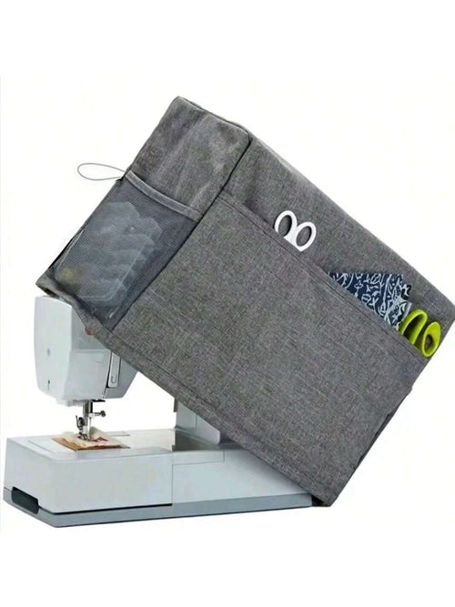 1pc Sewing Machine Cover,Dustproof & Waterproof,Pockets To Hold Sewing Supplies,Dust Cover With Convenient Side Pockets, Most Standard Machines (L46xW21xH32cm)