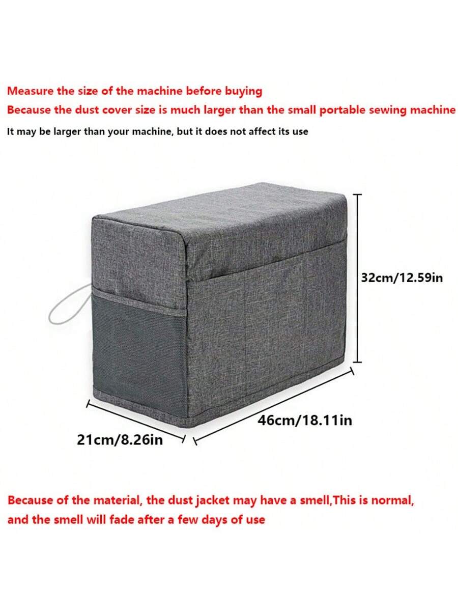 1pc Sewing Machine Cover,Dustproof & Waterproof,Pockets To Hold Sewing Supplies,Dust Cover With Convenient Side Pockets, Most Standard Machines (L46xW21xH32cm)