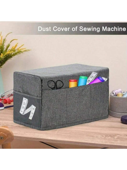 1pc Sewing Machine Cover,Dustproof & Waterproof,Pockets To Hold Sewing Supplies,Dust Cover With Convenient Side Pockets, Most Standard Machines (L46xW21xH32cm)