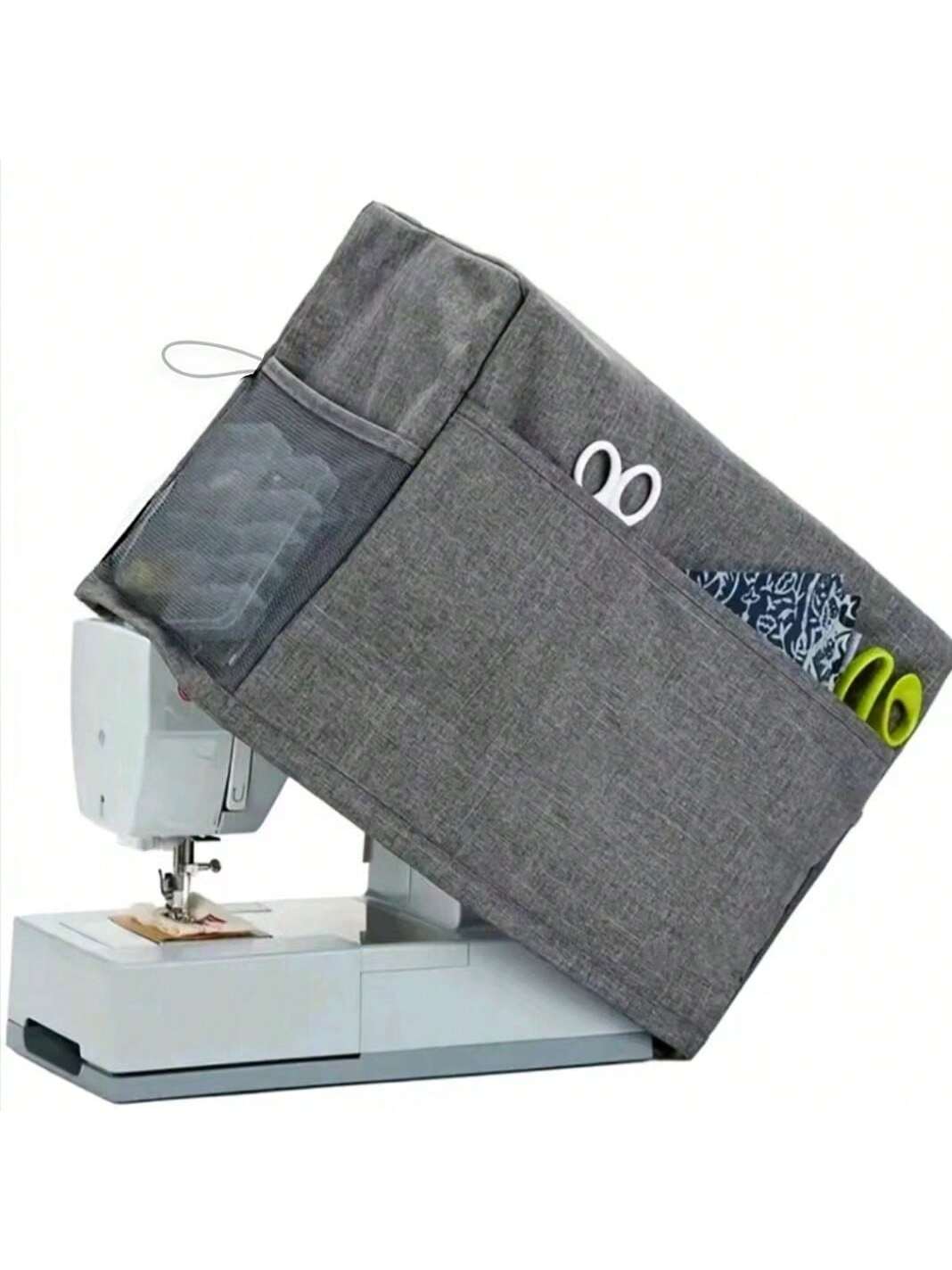 1pc Sewing Machine Cover,Dustproof & Waterproof,Pockets To Hold Sewing Supplies,Dust Cover With Convenient Side Pockets, Most Standard Machines (L46xW21xH32cm)