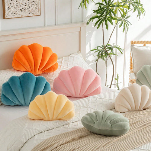 1pc Shell Shaped Throw Pillow, Suitable For Room Decor, Home Decoration, Sofa, Bedroom, Reading, Halloween, Thanksgiving Gift, Birthday, Graduation