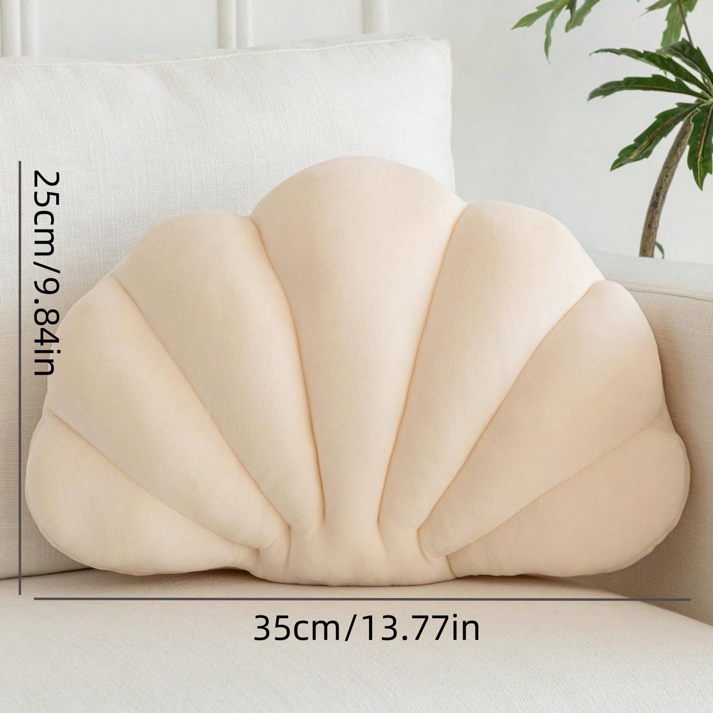 1pc Shell Shaped Throw Pillow, Suitable For Room Decor, Home Decoration, Sofa, Bedroom, Reading, Halloween, Thanksgiving Gift, Birthday, Graduation