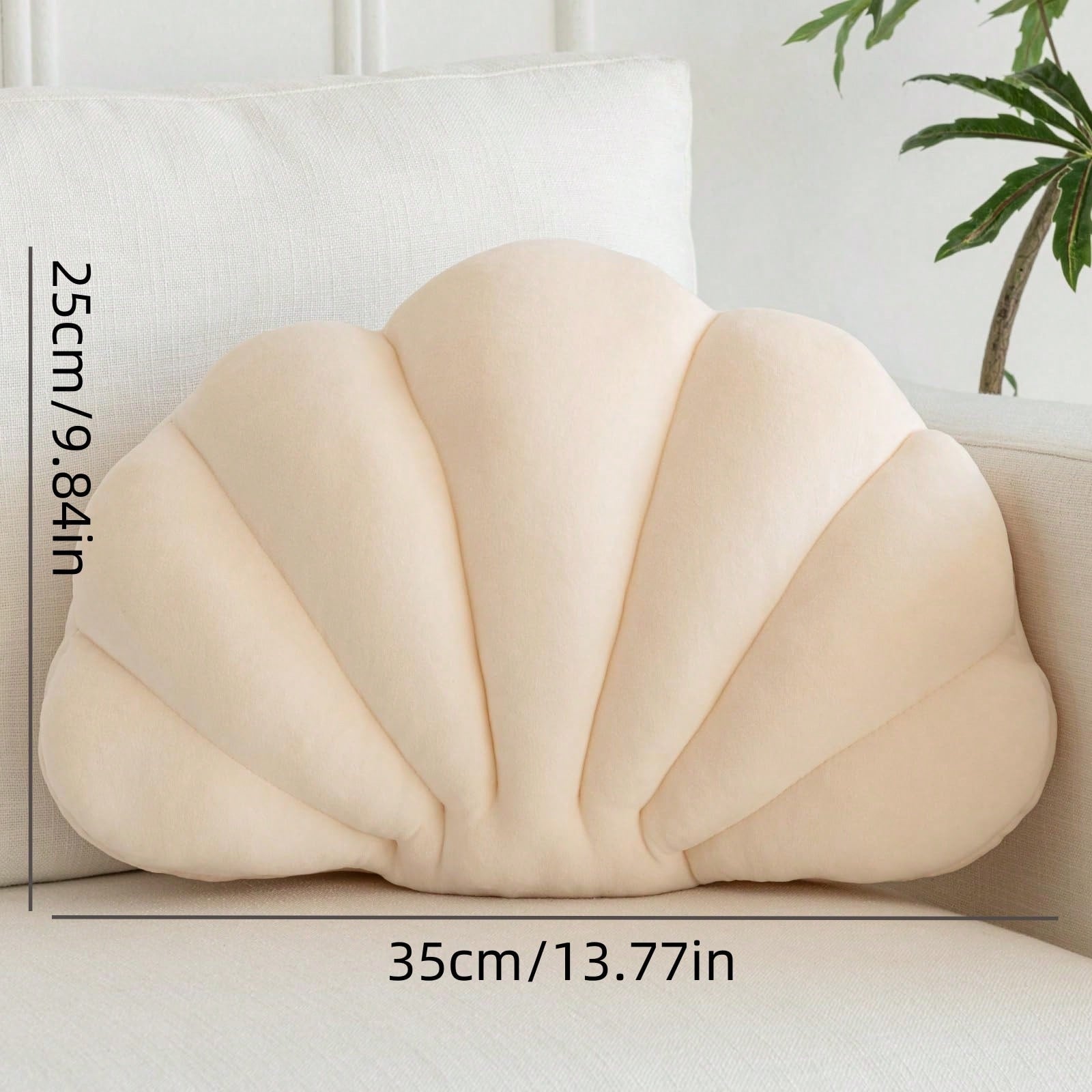 1pc Shell Shaped Throw Pillow, Suitable For Room Decor, Home Decoration, Sofa, Bedroom, Reading, Halloween, Thanksgiving Gift, Birthday, Graduation