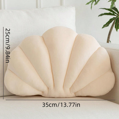 1pc Shell Shaped Throw Pillow, Suitable For Room Decor, Home Decoration, Sofa, Bedroom, Reading, Halloween, Thanksgiving Gift, Birthday, Graduation