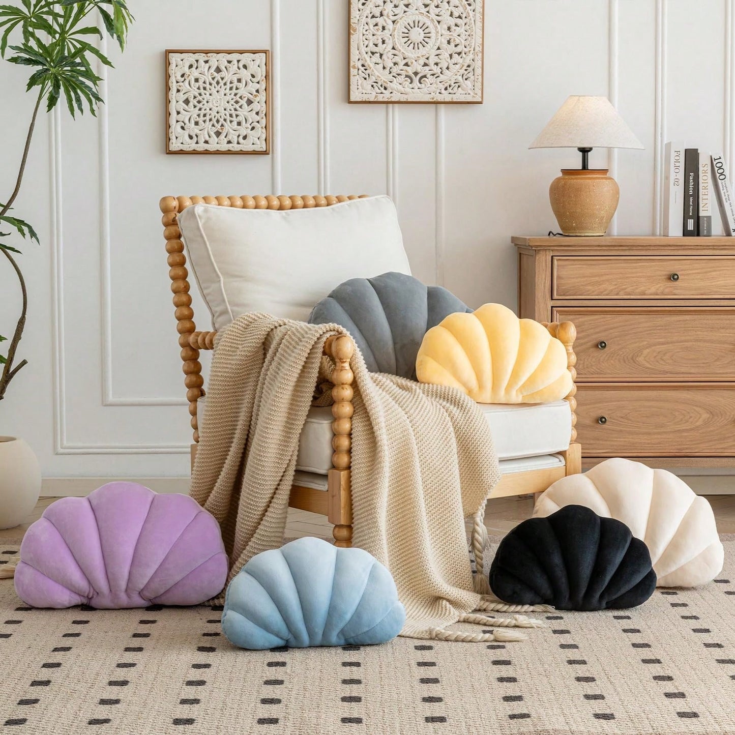 1pc Shell Shaped Throw Pillow, Suitable For Room Decor, Home Decoration, Sofa, Bedroom, Reading, Halloween, Thanksgiving Gift, Birthday, Graduation