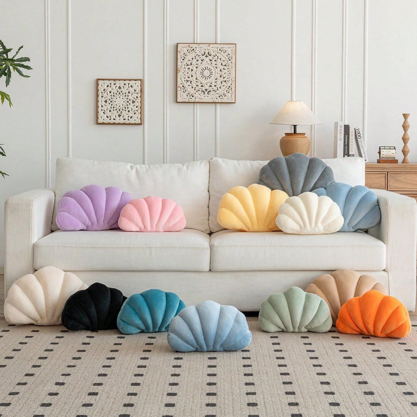 1pc Shell Shaped Throw Pillow, Suitable For Room Decor, Home Decoration, Sofa, Bedroom, Reading, Halloween, Thanksgiving Gift, Birthday, Graduation