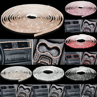 1pc Shiny Car Decorative Strip, Self-Adhesive Car Decoration, Women's Rhinestone Strip, Sparkling Diamond Sticker, DIY Shaping Line, Shiny Car Interior And Exterior Decorative Accessories