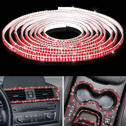 1pc Shiny Car Decorative Strip, Self-Adhesive Car Decoration, Women's Rhinestone Strip, Sparkling Diamond Sticker, DIY Shaping Line, Shiny Car Interior And Exterior Decorative Accessories