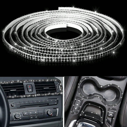 1pc Shiny Car Decorative Strip, Self-Adhesive Car Decoration, Women's Rhinestone Strip, Sparkling Diamond Sticker, DIY Shaping Line, Shiny Car Interior And Exterior Decorative Accessories