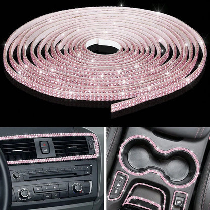 1pc Shiny Car Decorative Strip, Self-Adhesive Car Decoration, Women's Rhinestone Strip, Sparkling Diamond Sticker, DIY Shaping Line, Shiny Car Interior And Exterior Decorative Accessories