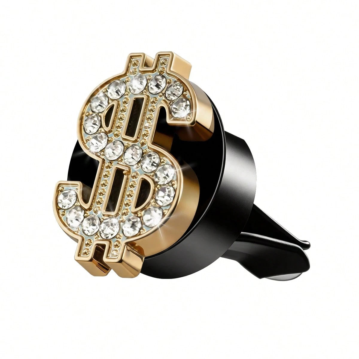 1pc Shiny Crystal Gold Car Air Vent Clip, Cute Crystal Gold Car Fragrance Air Vent Clip Pendant, Cute Rhinestone Gold Diffuser Air Vent Clip, Sparkling Luxury Car Air Conditioning Decoration