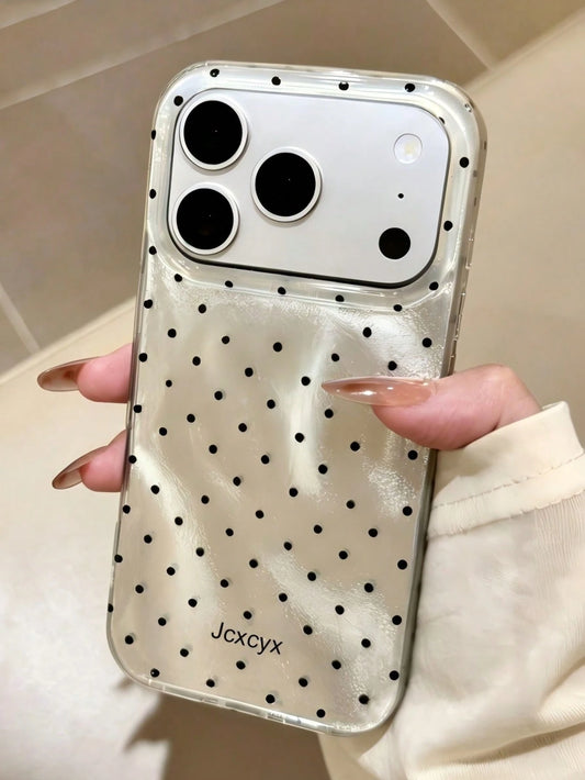 1pc Shiny Sequin Asymmetrical Wavy Pattern Glossy IMD Phone Case, Suitable For 17 Pro Max, 17 Pro, 16 Pro Max, 15 Pro Max, 14 Pro Max, 13 Pro Max, 16, 15, 14 Plus, 13, 12 Pro, 11, Soft Protective Cove