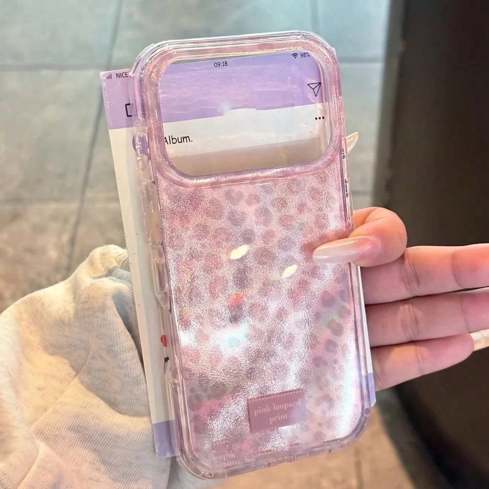 1pc Shiny Sequin Asymmetrical Wavy Pattern Glossy IMD Phone Case, Suitable For 17 Pro Max, 17 Pro, 16 Pro Max, 15 Pro Max, 14 Pro Max, 13 Pro Max, 16, 15, 14 Plus, 13, 12 Pro, 11, Soft Protective Cove