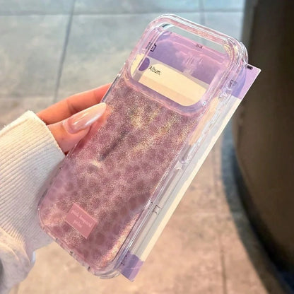 1pc Shiny Sequin Asymmetrical Wavy Pattern Glossy IMD Phone Case, Suitable For 17 Pro Max, 17 Pro, 16 Pro Max, 15 Pro Max, 14 Pro Max, 13 Pro Max, 16, 15, 14 Plus, 13, 12 Pro, 11, Soft Protective Cove