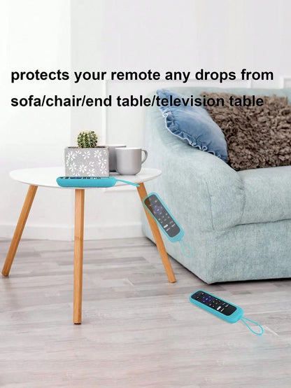 1pc Silicone Remote Control Cover Compatible With Roku TV Remote, Glow-In-The-Dark Remote Holder Case For Roku Streaming Stick 4K, Express 4K+, Premiere, Streambar, Simple Remote/Voice Remote With Lan