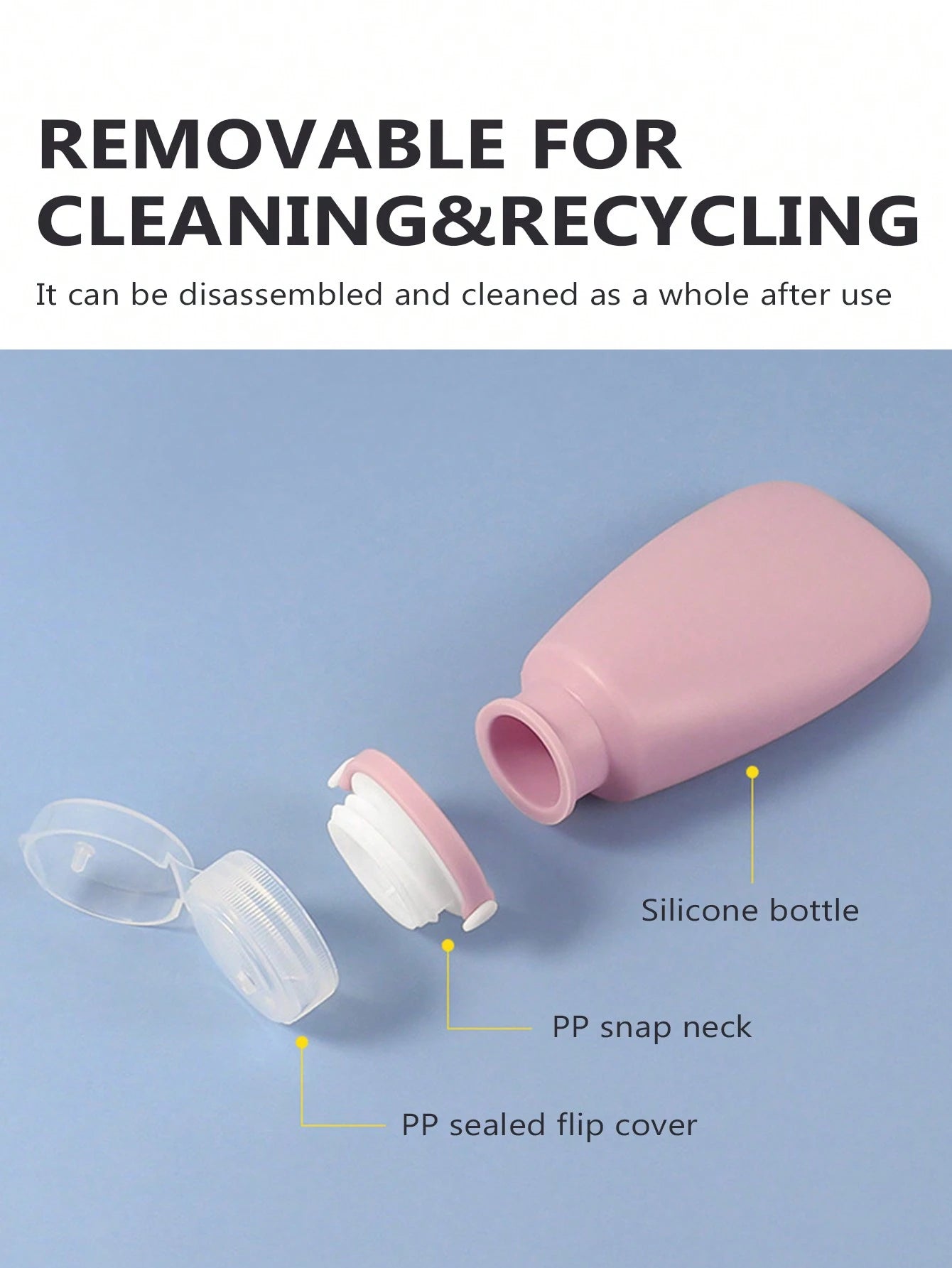 1pc Silicone Travel Bottle Set For Shampoo, Cosmetics And Lotion Dispensing With Anti-Leak Design, 30ml/60ml/90ml