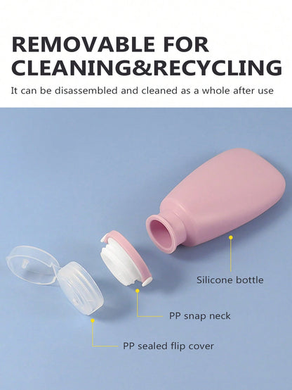 1pc Silicone Travel Bottle Set For Shampoo, Cosmetics And Lotion Dispensing With Anti-Leak Design, 30ml/60ml/90ml